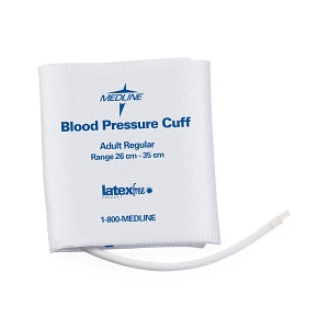 Medline Single-Patient-Use Blood Pressure Cuffs - Disposable Vinyl Single-Tube Blood Pressure Cuffs with Bayonet Connector, Large Adult - MDS9724HPV