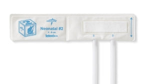 Medline Soft Cloth Double-Tube Neonatal BP Cuffs with Slip Luer Connector - Disposable Double-Tube Blood Pressure Cuff with Luer Connector, Neonatal #2 - MDS9752