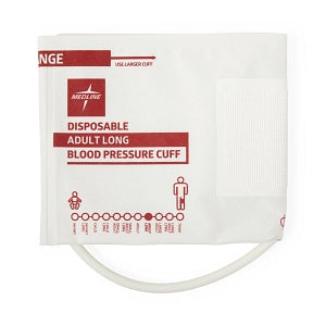 Medline Single-Tube Blood Pressure Cuffs with Male Marquette Connector - Disposable 1-Tube Blood Pressure Cuff with Male Marquette Connector, Adult Long - MDS9913MQMLL