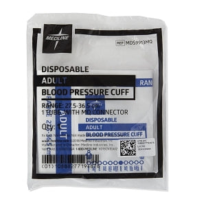 Medline Single-Tube Blood Pressure Cuffs with Marquette Connector - Disposable Single-Tube Blood Pressure Cuff with Marquette Connector, Adult - MDS9913MQ