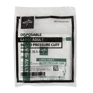 Medline Single-Tube Blood Pressure Cuffs with Slip Luer Connector - Disposable Single-Tube Blood Pressure Cuff with Slip Luer Connector, Adult Long - MDS9914SL