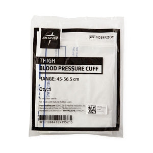 Medline Double-Tube Blood Pressure Cuffs with Screw Connector - Disposable 2-Tube Blood Pressure Cuff with Screw Connector, Thigh - MDS9925DM