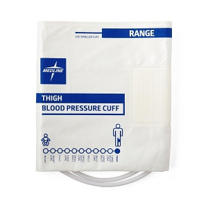 Medline Double-Tube Blood Pressure Cuffs with Screw Connector - Disposable 2-Tube Blood Pressure Cuff with Screw Connector, Thigh - MDS9925DM