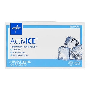 Medline ActivICE Topical Pain Reliever - ActivICE Topical Pain Reliever Dispenser Box, 100 5 gm Packs - MDSAICEPK