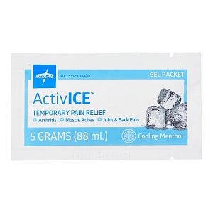 Medline ActivICE Topical Pain Reliever - ActivICE Topical Pain Reliever Dispenser Box, 100 5 gm Packs - MDSAICEPK