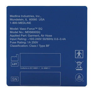 Medline Hemo-Force DVT Pump Parts and Accessories - CE Label for Hemo-Force MDS600SQ DVT Pump - MDSAL204219