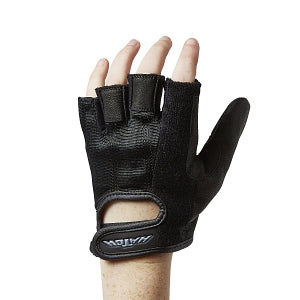 Safariland, LLC Easy On and Off Wheelchair Glove - GLOVE, PARAPUSH, WHEELCHAR, HLF FNGR, L, BLK - 1010826