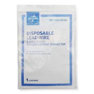 Medline Disposable ECG Leadwires - LEADWIRE, DISP, 3-LEAD, PINCH, DRAGER / SI - MDSLWP305