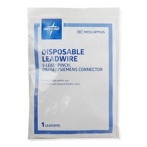 Medline Disposable ECG Leadwires - LEADWIRE, DISP, 5-LEAD, PINCH, DRAGER / SI - MDSLWP505