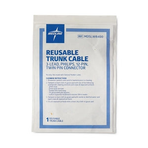 Medline Reusable ECG Trunk Cables - LEADWIRE, CABLE, REUS, 3-LEAD, PHILIPS - MDSLWR400