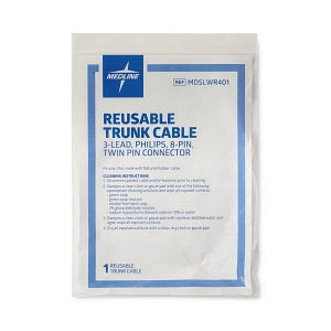 Medline Reusable ECG Trunk Cables - LEADWIRE, CABLE, REUS, 3-LEAD, PHILIPS - MDSLWR401