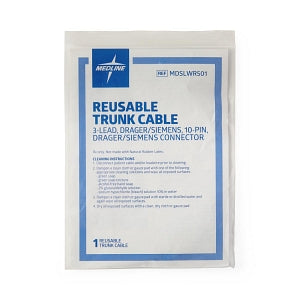 Medline Reusable ECG Trunk Cables - LEADWIRE, CABLE, REUS, 3-LEAD, DRAGER / SI - MDSLWR501