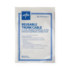 Medline Reusable ECG Trunk Cables - LEADWIRE, CABLE, REUS, 5-LEAD, DRAGER / SI - MDSLWR503