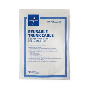 Medline Reusable ECG Trunk Cables - LEADWIRE, CABLE, REUS, 5-LEAD, DIN - MDSLWR704