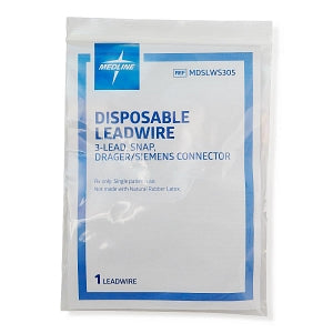 Medline Disposable ECG Leadwires - LEADWIRE, DISP, 3-LEAD, SNAP, DRAGER / SIE - MDSLWS305