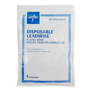 Medline Disposable ECG Leadwires - LEADWIRE, DISP, 5-LEAD, SNAP, PHIL TPIN - MDSLWS504