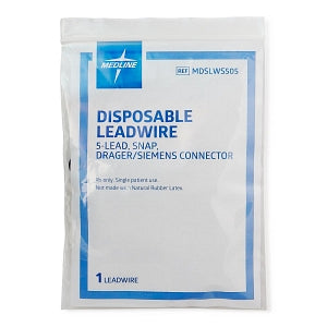 Medline Disposable ECG Leadwires - LEADWIRE, DISP, 5-LEAD, SNAP, DRAGER / SIE - MDSLWS505