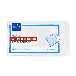 Medline MedGel EKG Resting Tab Electrodes - ECG Resting Tab Electrodes, Size Adult - MDSM616201