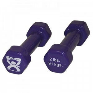 Fabrication Enterprises Inc CanDo Vinyl-coated Iron Dumbbells - Vinyl-Coated Iron Dumbbell, 2 lb., Violet, Pair - 10-0551-2