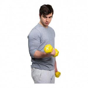 Fabrication Enterprises Inc CanDo Vinyl-coated Iron Dumbbells - Vinyl-Coated Iron Dumbbell, 9 lb., Yellow, Pair - 10-0558-2