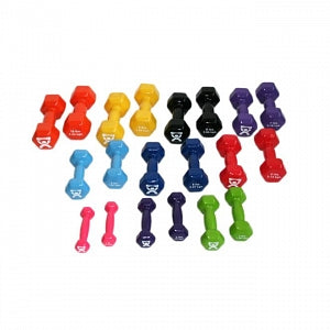 Fabrication Enterprises Inc CanDo Vinyl-coated Iron Dumbbells - DUMBBELL, VINYL-COATED 1EA, 1-10LBS - 10-0572