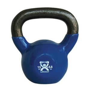 Fabrication Enterprises CanDo Kettleballs - KETTLEBELL, 15LB, BLUE, CANDO - 10-3194