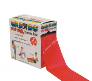 Fabrication Enterprises Inc CanDo Resistive Exercise Bands - CanDo Perforated Exercise Band, 100 yd., Red Level 3 - 10-5192