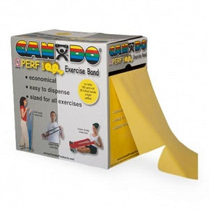 Fabrication Enterprises Inc CanDo Resistive Exercise Bands - CanDo Perforated Exercise Band 100 yd., Yellow - 10-5691