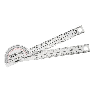 Fabrication Enterprises Baseline Plastic Goniometers - 180° Plastic Goniometer, Hi-Res Arms, 6" - 12-1005HR