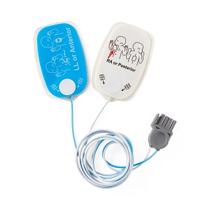 Medline Defibrillator Pads - Physio-Control Compatible Pediatric Radiolucent Defibrillator Pad with Leads-In Packaging - MDSPEDPHY