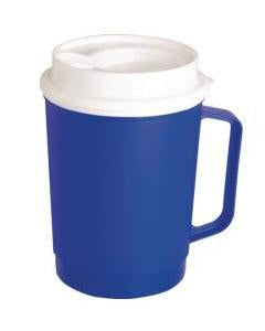 Medline Cups with Snorkel Lid - MUG, INSULATED, TUMBLER LID, BLUE, 8 OZ - MDSR009155