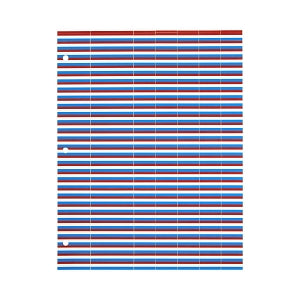 Medline Striped Instrument ID Tape Sheets - Instrument ID Tape Sheet, Red / White / Blue, 1/4" Wide - MDST234123B