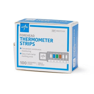 Medline Disposable Forehead Thermometer Strip - Disposable Forehead Thermometer Strip, 100 EA per Pack - MDSTS101