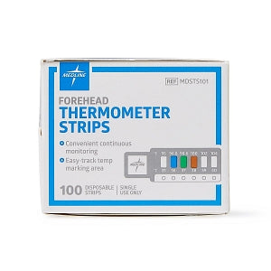 Medline Disposable Forehead Thermometer Strip - Disposable Forehead Thermometer Strip, 100 EA per Pack - MDSTS101