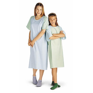 Medline Comfort-Knit Adolescent Patient Gowns - Comfort Knit Tween Gown Flame Retardant, Blue, 12-15 Years - MDT011370