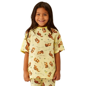 Medline Tired Tiger Print Pediatric IV Gowns - Pediatric IV Gown, Tiger, Yellow, Size S - MDT011389S