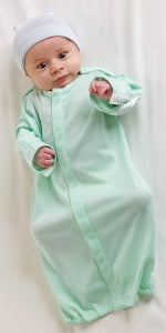 Medline Infant IV Gowns - IV Gown with Plastic-Snap Front and Sleeve, Infant, 0-6 Month, Green - MDT01144INF