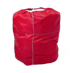 Medline 200 Denier Nylon Hamper Bags - Nylon Hamper Bag with Flip Top and Elastic Closure, Red, 25" - MDT021364RED