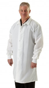 Medline Men's ResiStat Lab Coat without Pockets - ResiStat Men's Lab Coat, No Pockets, White, Size 2XS - MDT046805NP2S