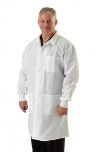 Medline Men's ResiStat Lab Coat with Pockets - Men's ResiStat Lab Coat, Light Blue, Size M - MDT046811M