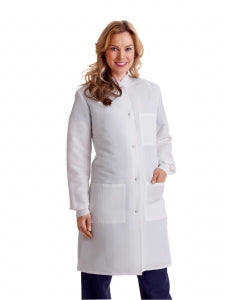 Medline Ladies' Resistat Lab Coats - Resistat Women's Lab Coat, White, Size M - MDT046815M