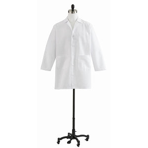 Medline Unisex / Men's Staff Length Lab Coats - Unisex Staff-Length Lab Coat, White, Size 34 - MDT12WHT34E