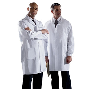 Medline Unisex / Men's Staff Length Lab Coats - Unisex Staff-Length Lab Coat, White, Size 34 - MDT12WHT34E