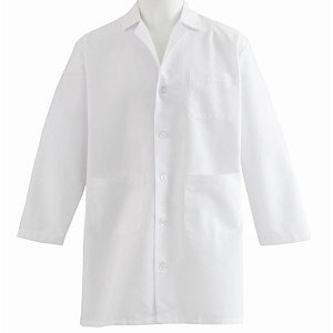 Medline Unisex / Men's SilverTouch Staff Length Lab Coat - Men's Silvertouch Staff-Length Lab Coat, Size 32 - MDT12WHTST32E