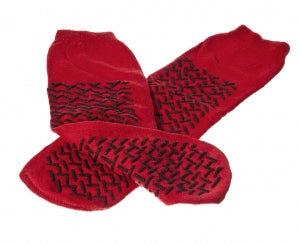 Medline Fall Prevention Slippers - Double-Tread Fall Prevention Patient Slippers, Red, Size XL - MDT211218RXL