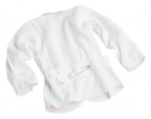 Medline Pin-Back Infant Shirts - Baby Pin-Back Shirt with Mitten Cuffs, White - MDT2112652