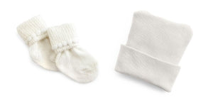 Medline Infant Cap and Bootie Sets - Head and Foot Warmer Set, White - MDT211432W