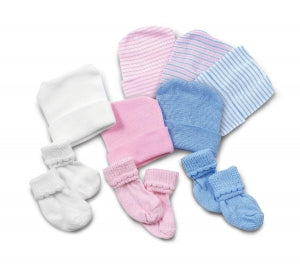 Medline Infant Head Warmers - Infant Head Warmer, Pink / Blue Stripe - MDT211434FPB