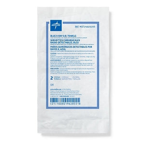 Medline Disposable X-Ray Detectable OR Towels - Sterile Disposable Deluxe X-Ray Detectable OR Towel, 17'' x 27'', Blue, 2/Pack, 40 Packs / Case - MDT2168202XR