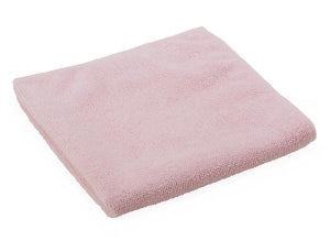 Medline Microfiber Cleaning Cloths - Microfiber Cleaning Cloth, 16" x 16", Medium-Weight, Pink - MDT217846